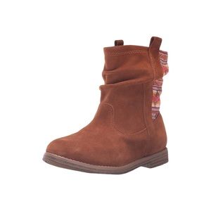Toms Mahogany Laurel Suede Scrunch Boho Western Ankle Boots Girls Size 4.5